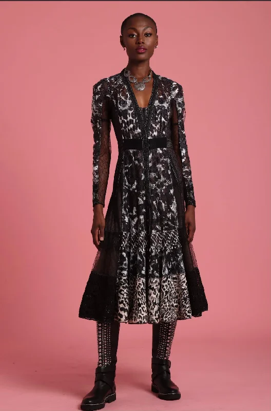 Drappled Light Convertible lace Dress