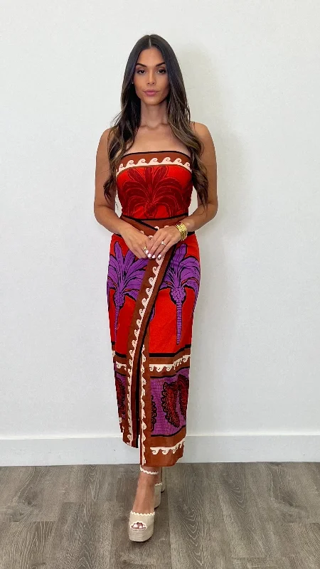 Vicenzo Orange Multi Dress