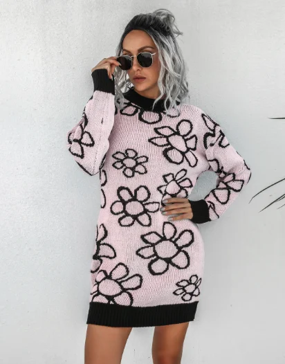 knitted flower dress