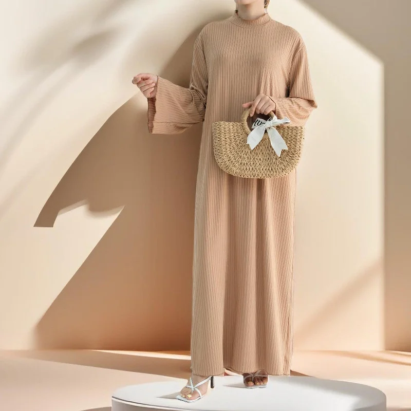 Ezra long sleeve solid color dress