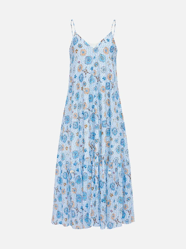 EP YAYING Mulberry Silk Floral Suspenders Dress