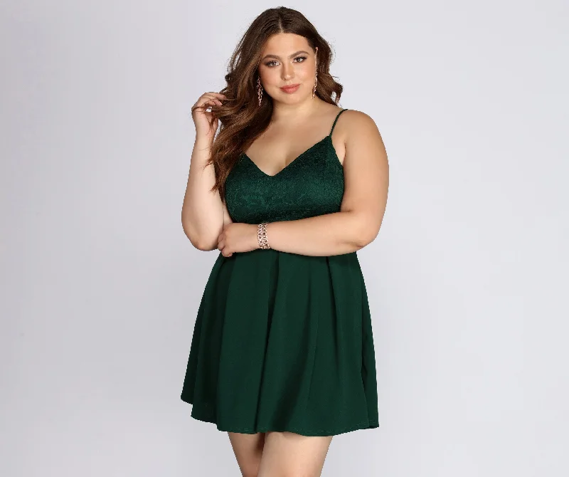 Plus Lace Stylish Appeal Skater Dress