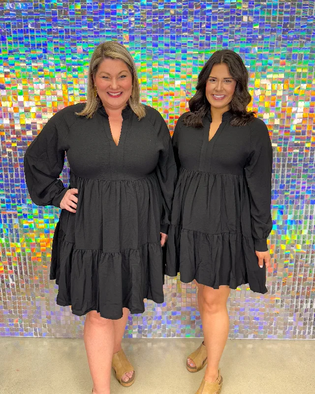 Amy Tiered Dress - Black