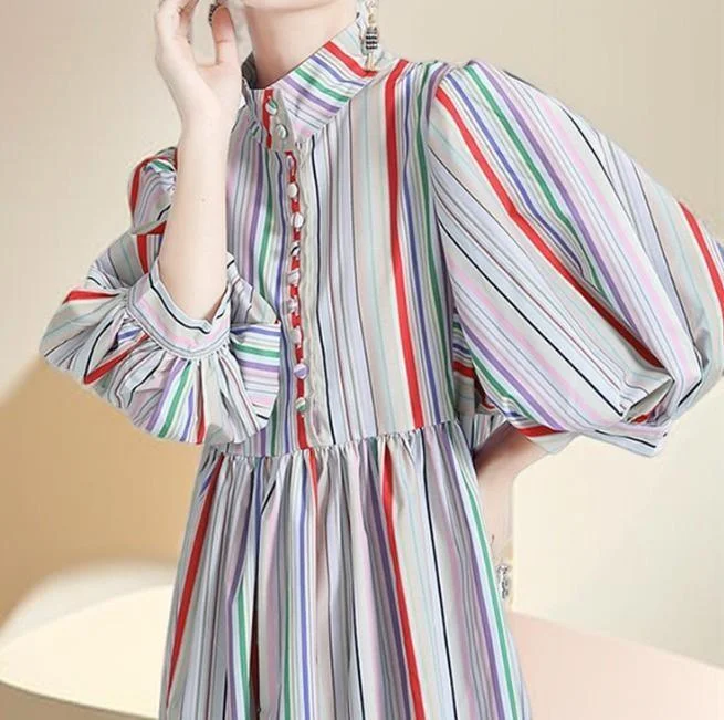 Casual Multicolor Striped Women's dress