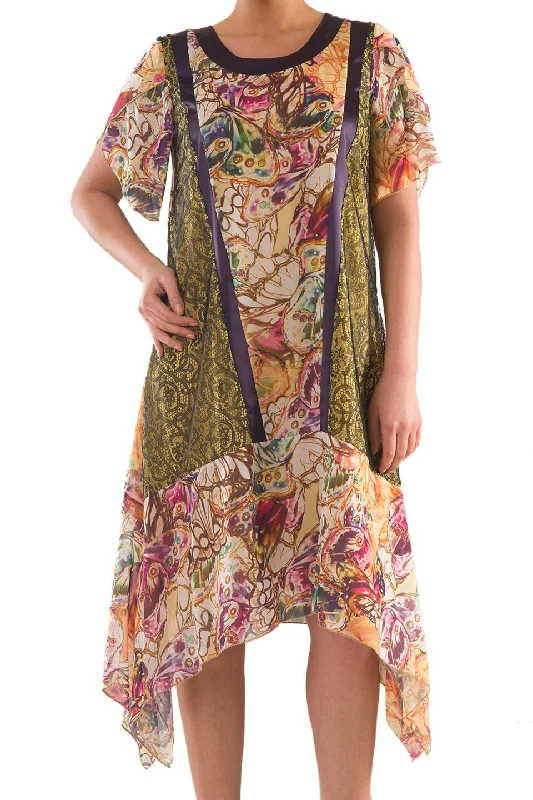 La Mouette Women's Plus Size Fun Summer Dress with Lace