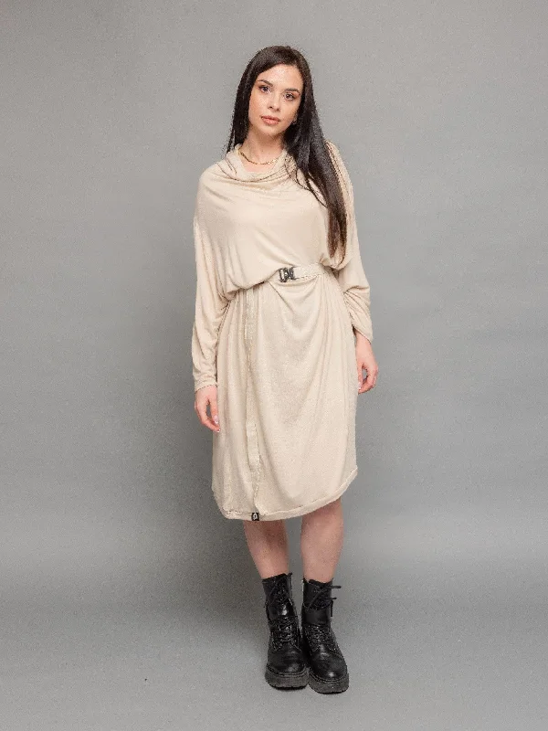 Rheya - Women's Asymmetric Cowl Neck Dress