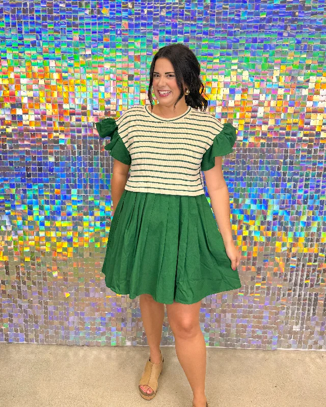 FINAL SALE Nina Stripe Dress - Green