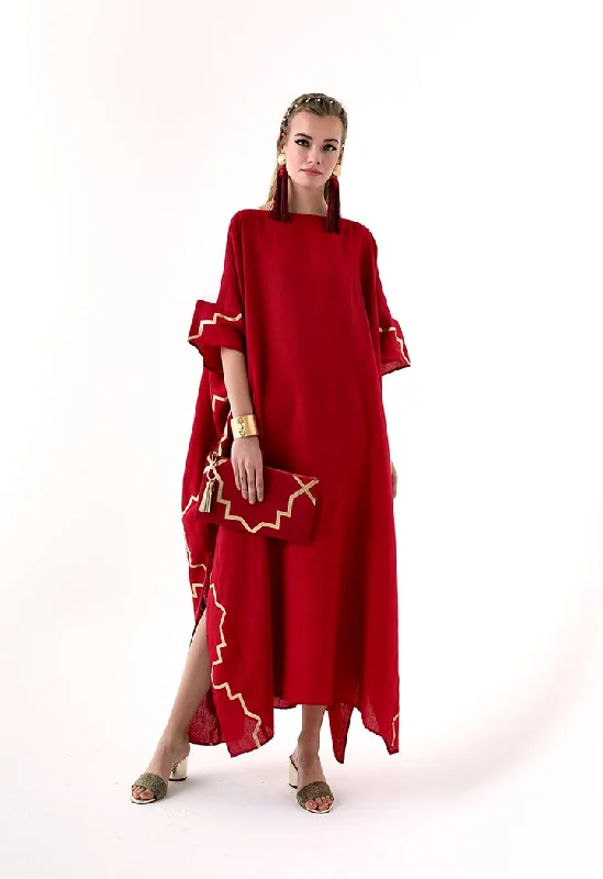 Choice Printed Side Detail Abaya Dress Fuchsia