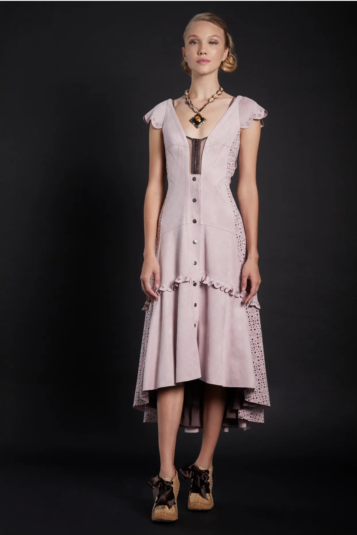 Vegan Suede Hi-Lo Dress