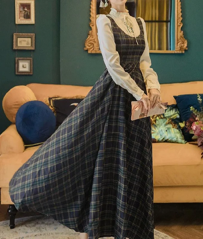 Plaid fake two pieces