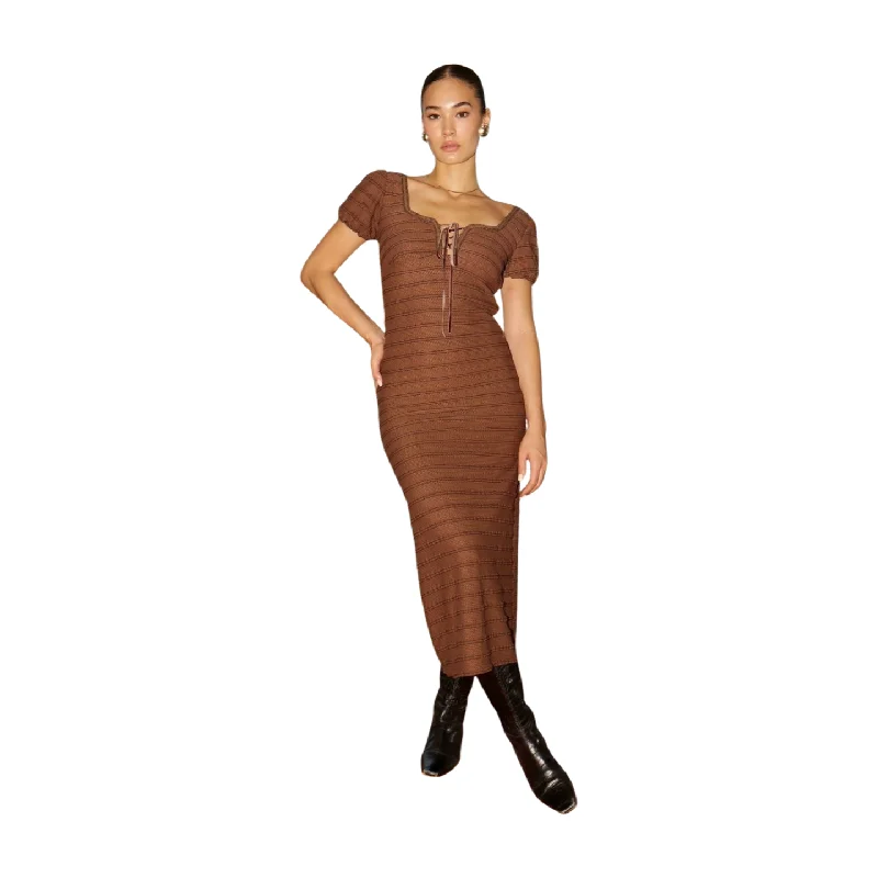 Ruffled Lace Up Dress