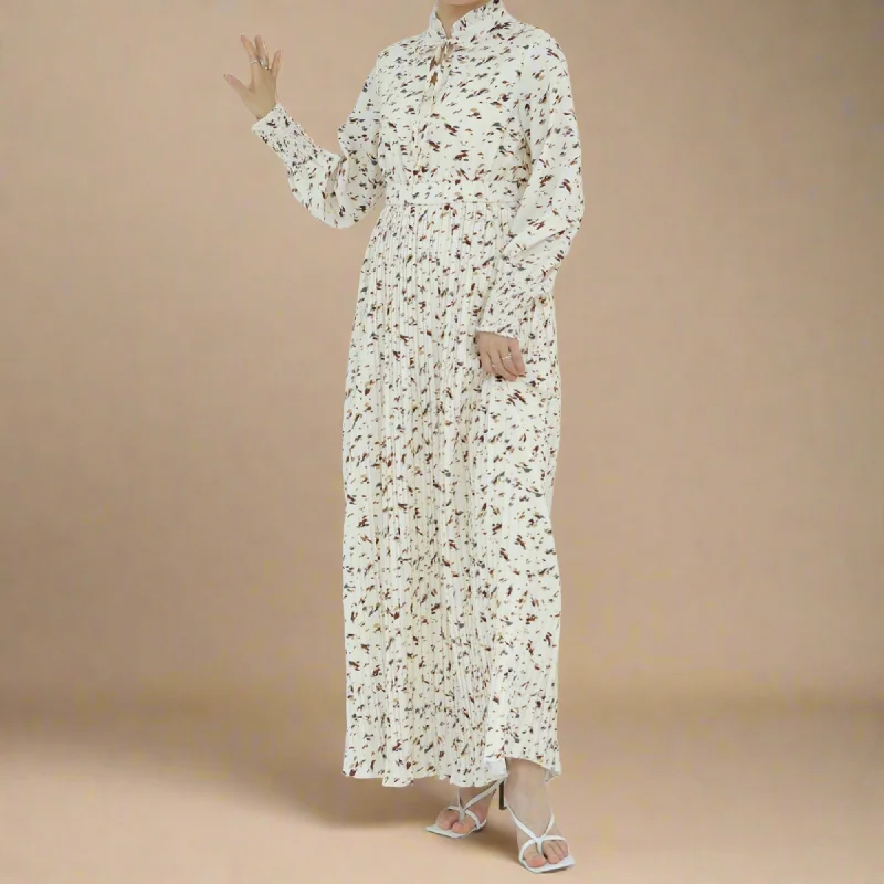 Lilly pleated summer floral dress