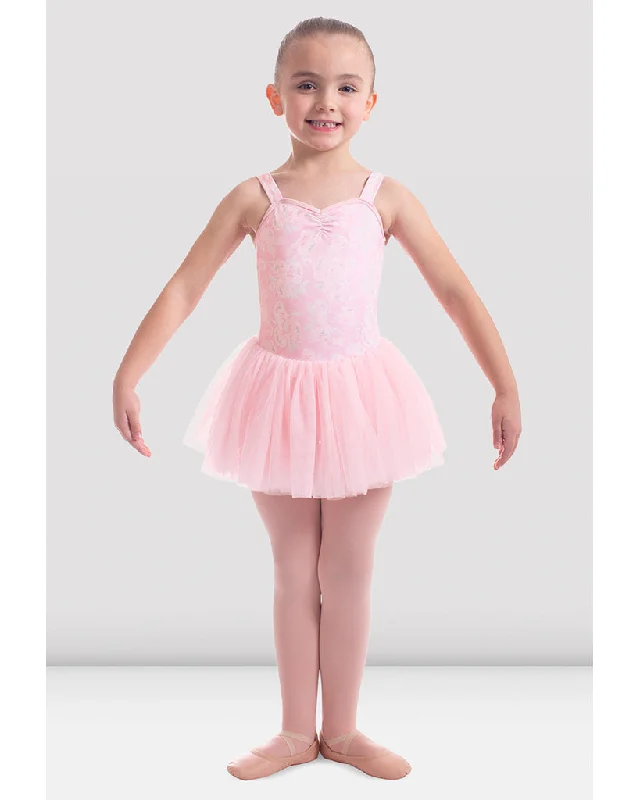 Mirella Soft Floral Printed Gathered Bodice Tank Tutu Ballet Dress - M473C Girls