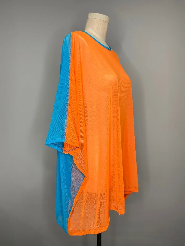 Orange Blue Mesh Tent Dress