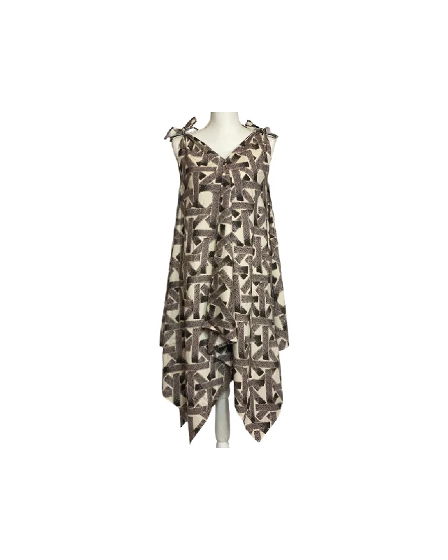 Cora Spearman Hawaii WOMENS Brown Tribal Handkerchief Dress