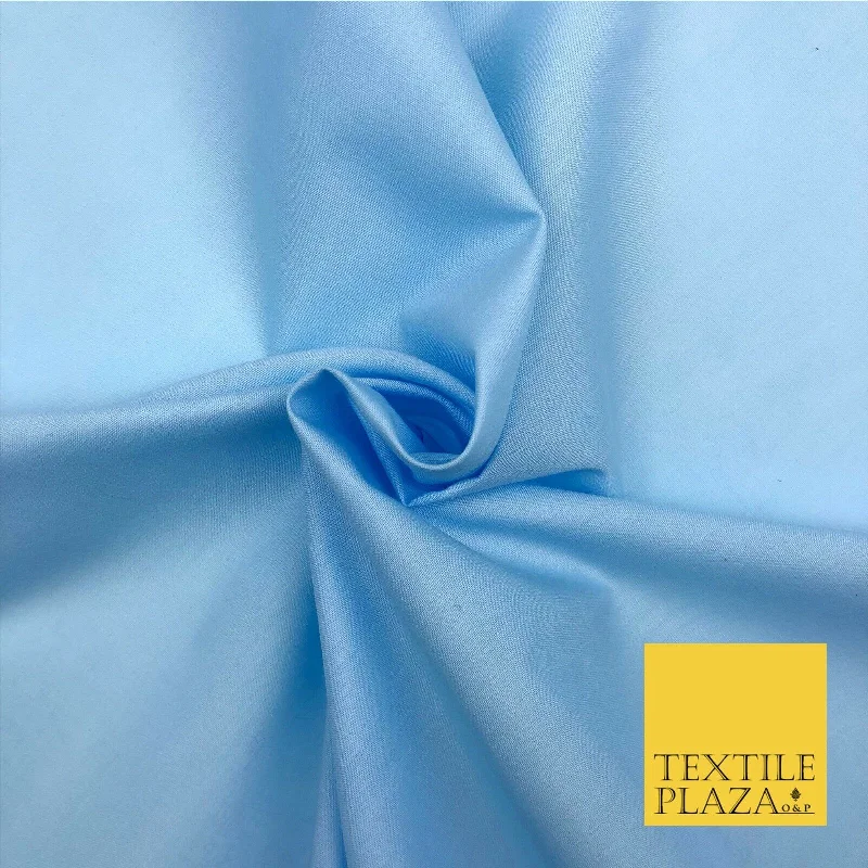 Premium SKY BLUE Plain Solid Poly Cotton Fabric Many Colours Dress Craft - OA513
