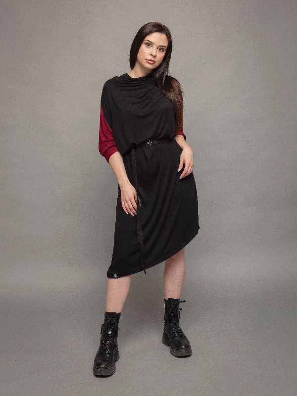 Rheya - Women's Asymmetric Cowl Neck Dress
