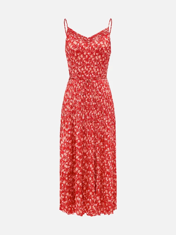 EP YAYING Traditional Chinese Style Floral Suspenders Dress