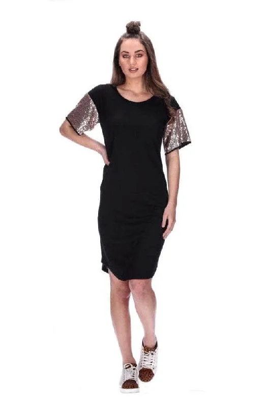 Trixie Dress Black/Rosegold