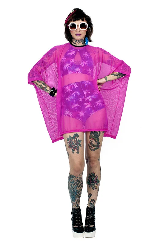 Fuchsia Mesh Tent Dress