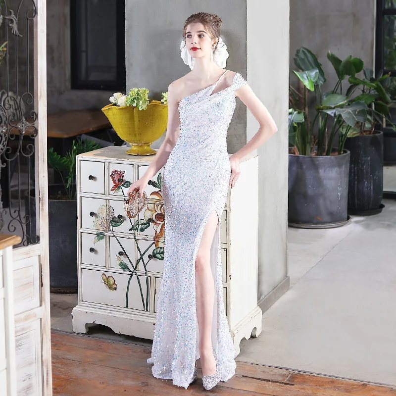 Mile one-shoulder bright Charming sequined formal dress