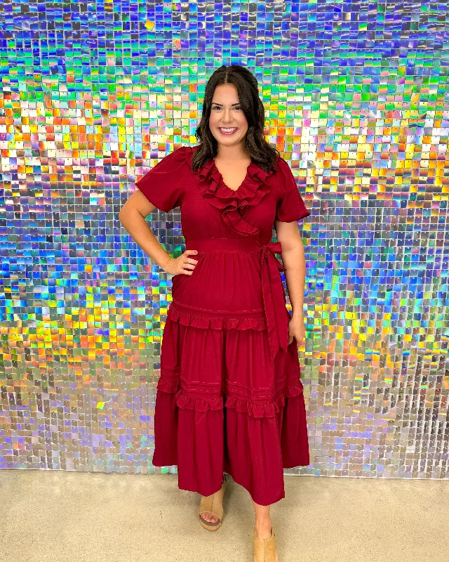 Frilly Fiona Dress - Scarlet