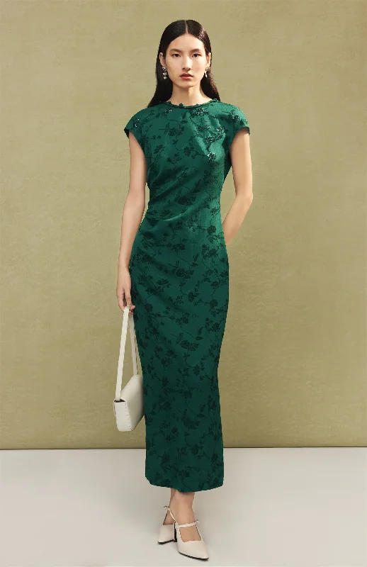 EP YAYING Chinese Style Silk Qipao Dress