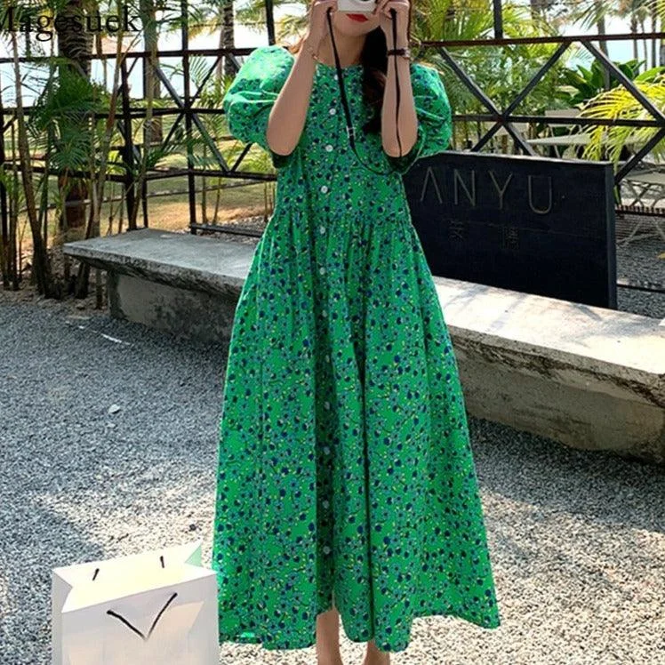 Summer Casual Short-Sleeve Floral Dresses