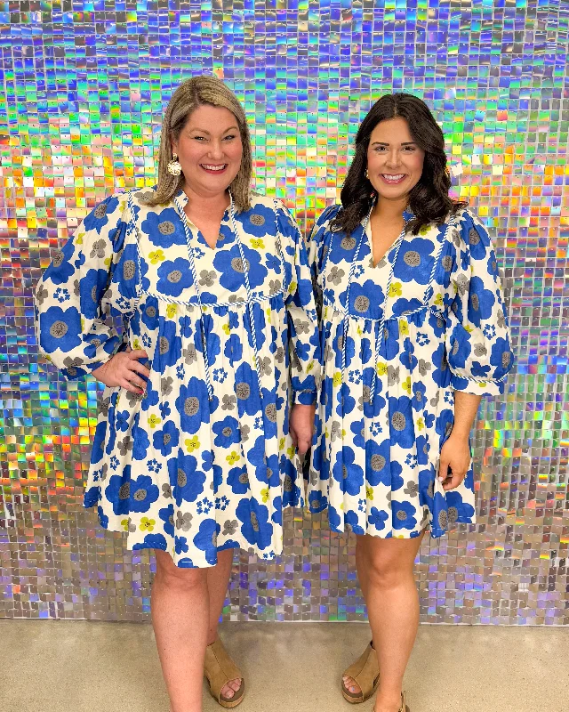 Floral Delight Dress - Blue