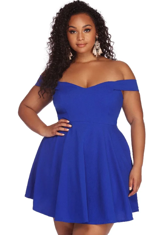 Plus Charming Stylish Sweetheart Skater Dress