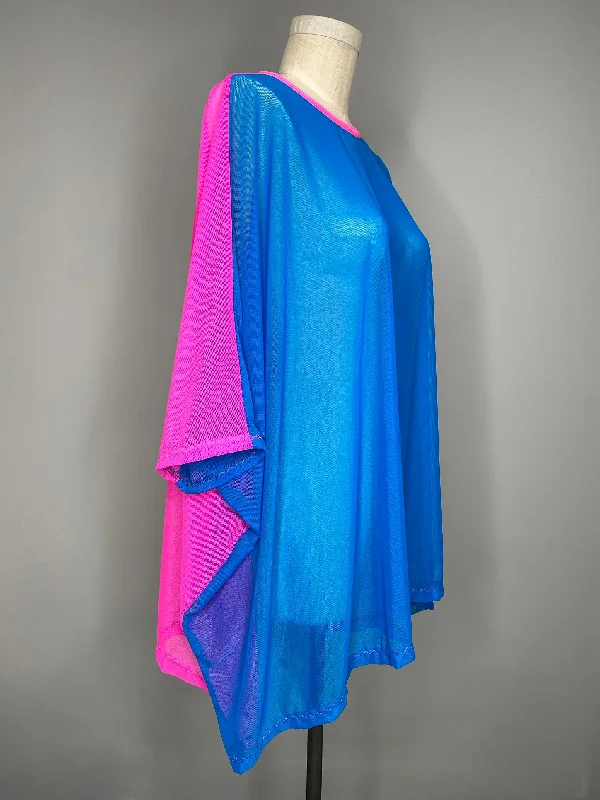 Pink Blue Mesh Tent Dress