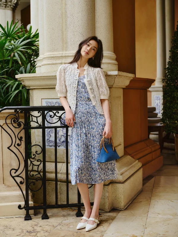 EP YAYING Traditional Chinese Style Floral Suspenders Dress