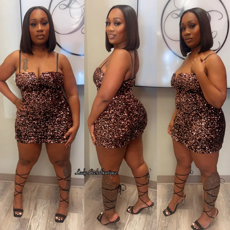 Rose Gold Envy Sequin Dress
