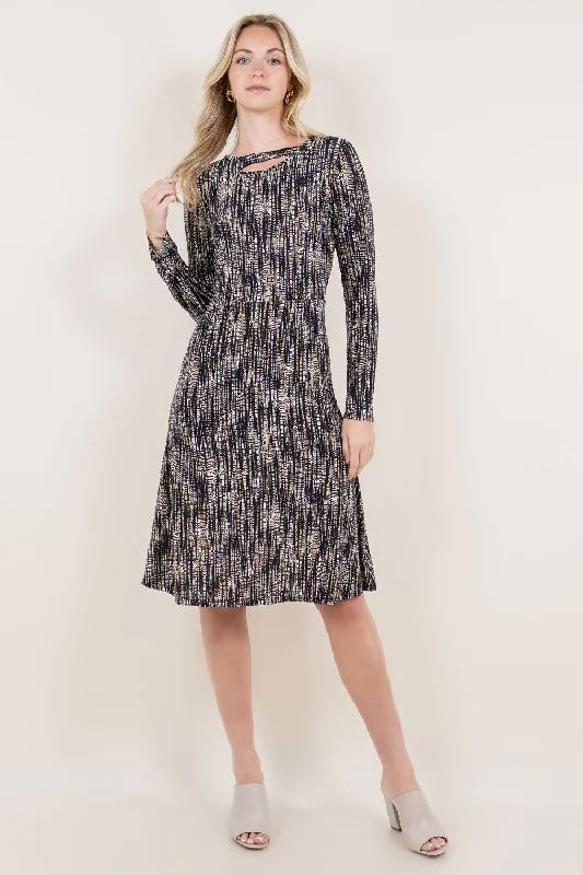 LS ASYMMETRICAL KEYHOLE TAB MERMAID DRESS - D3508-0420-4-JQITY