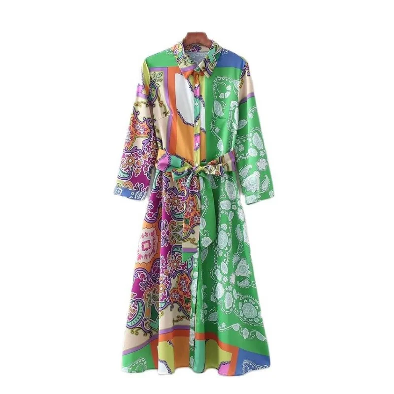 Holiday green-Full sleeve summer dress