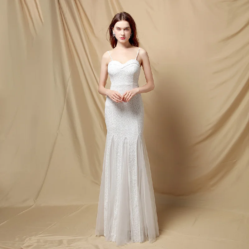 Jerry sling-mesh Stylish fishtail dress