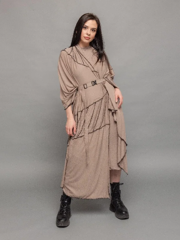 Athea - Women's Oversized Wrap Over Scarf Dress