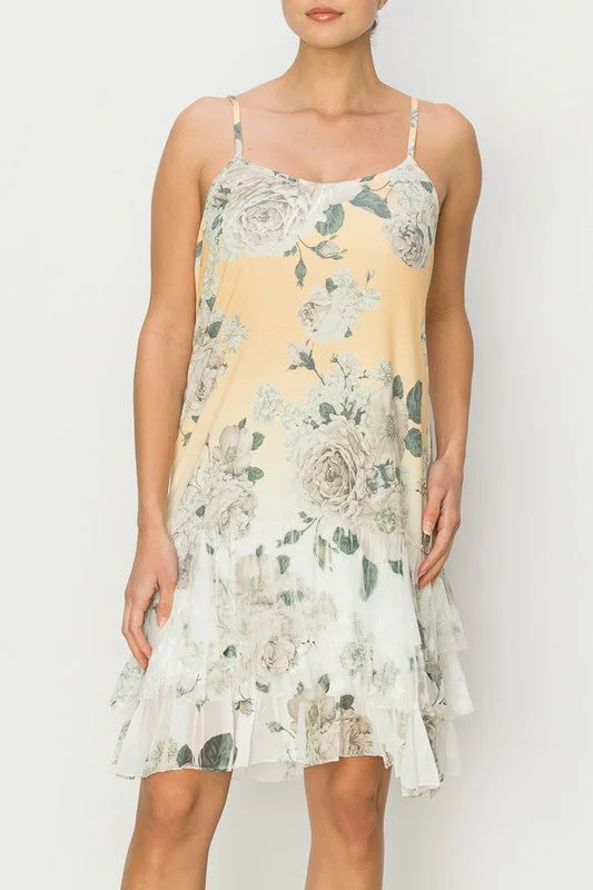Tiana Floral Lace Trim Slip Dress