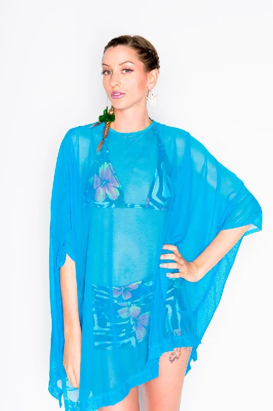 Aqua Mesh Tent Dress