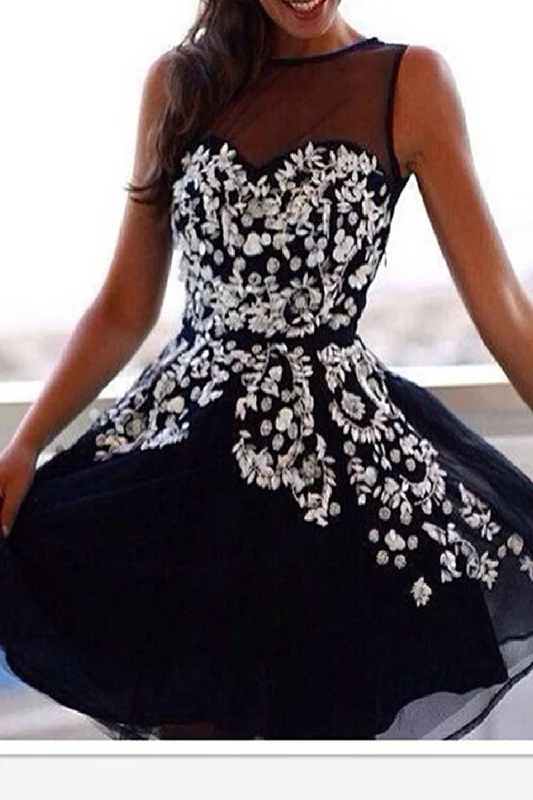 Hot Selling Black Simple Cheap Short Homecoming Dresses With White Lace K131 Tunics Occasion special