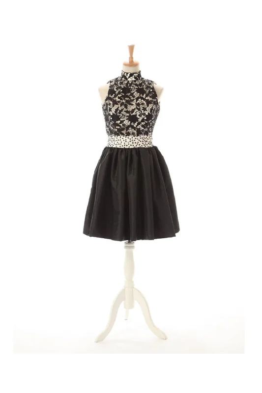 Open Back Black Lace Homecoming Cocktail Dresses Prom ED0689 Tunics Lace romantic