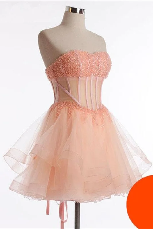 Cute See Through Short Beaded Handmade Lace Up Homecoming Dress K200 Tunics Running lightweight Cute See Through Short Beaded Handmade Lace Up Homecoming Dress K200 Tunics Running lightweight