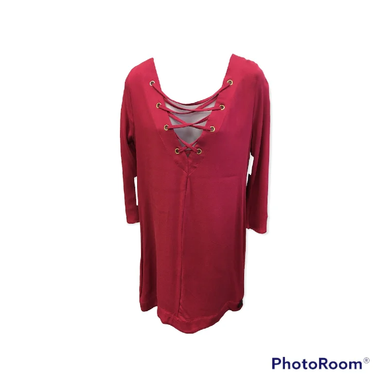 Dress Short Long Sleeve By Just Fab  Size: 6 Elegant Long Evening