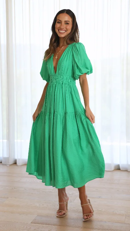 Erin Midi Dress - Green Tunics Essential wardrobe