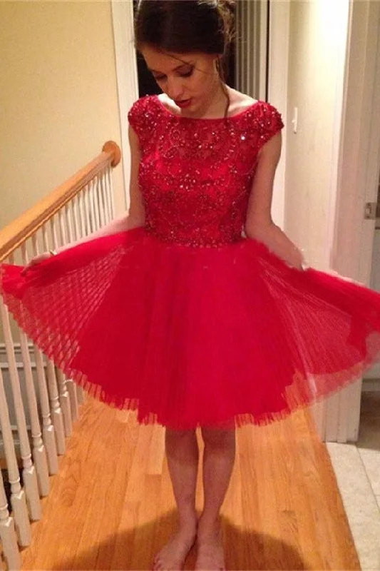 Gorgeous Sparkly Light Red Pretty Homecoming Dress,Sweetheart Short Prom Gown K178 Tunics Sophisticated sleek