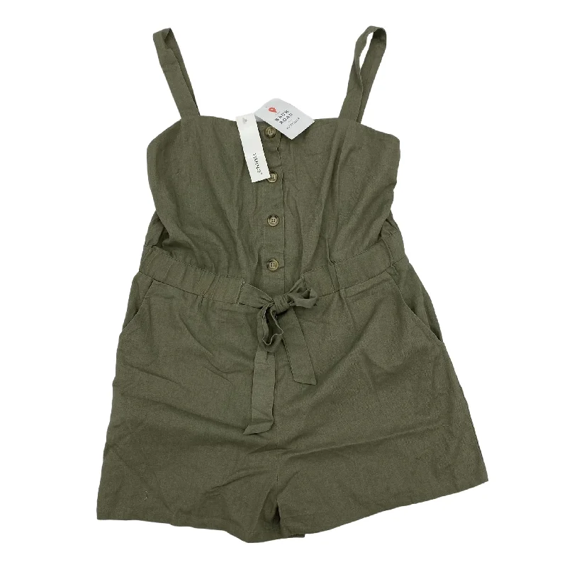 Green Romper Timing, Size L Tunics Plaid country