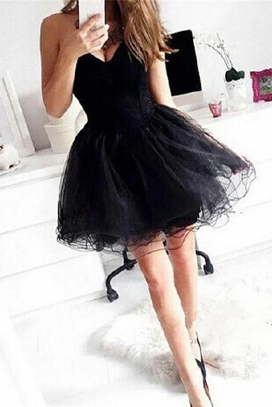 Hot Sale Elegant Sweetheart Short Black Homecoming Dress K202 Turtleneck Neckline Stylish Hot Sale Elegant Sweetheart Short Black Homecoming Dress K202 Turtleneck Neckline Stylish