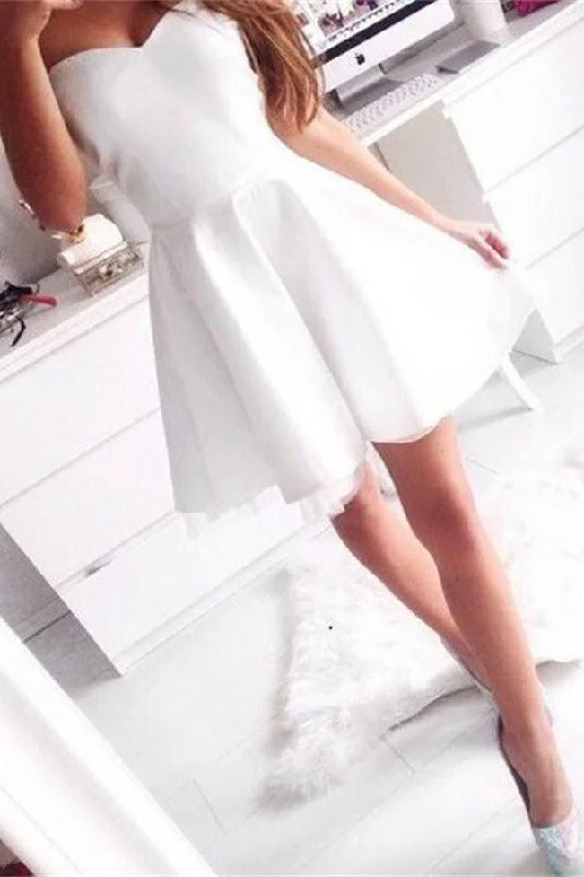 Real Elegant Short White Simple Sweetheart Cute Homecoming Dress K201 Tunics Leisure comfortable Real Elegant Short White Simple Sweetheart Cute Homecoming Dress K201 Tunics Leisure comfortable