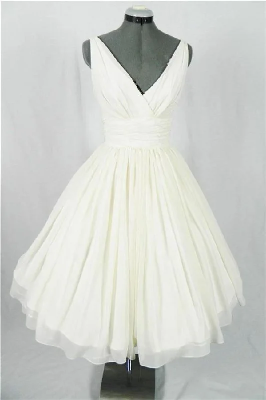 Real Made Elegant Chiffon V-neck Beach Wedding Dress Homecoming Dresses K188 Tunics New arrival