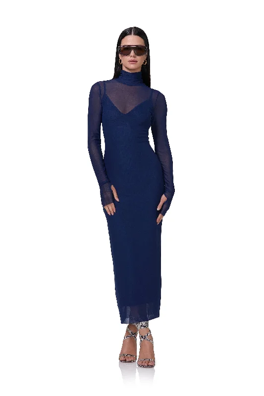 Shailene Dress - Bright Navy sweetheart Neckline Romantic